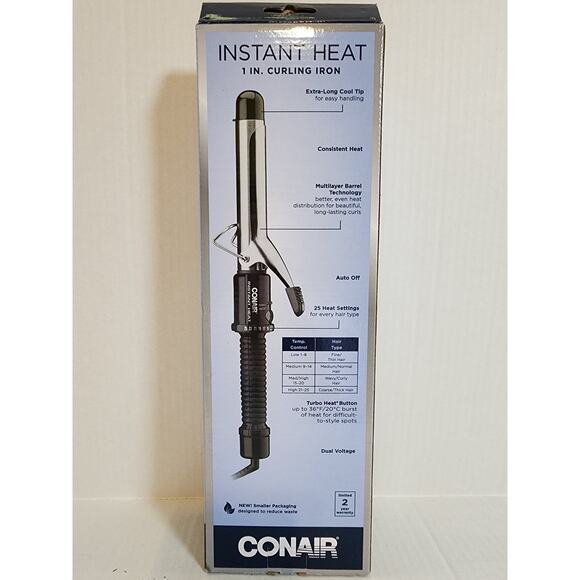 CONAIR Instant Heat Curling Iron 1" Barrell New In Box - Picture 3 of 6